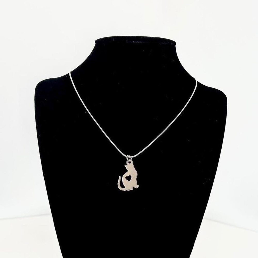 Reversible Sterling Silver Cat Necklace